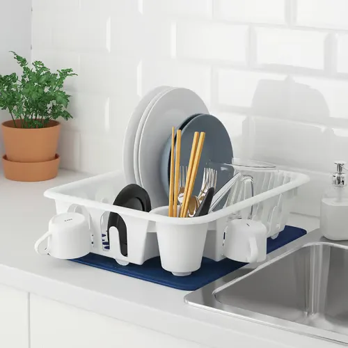 FLUNDRA Dish drainer, white 2