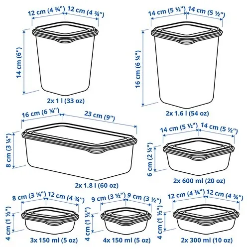 PRUTA Food container 17 pcs 4